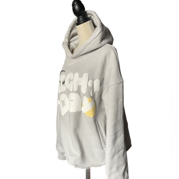 Night or Day Light Grey Pullover Chunky Fleece Lined Hoodie (Size: XL) - Picture 13 of 16